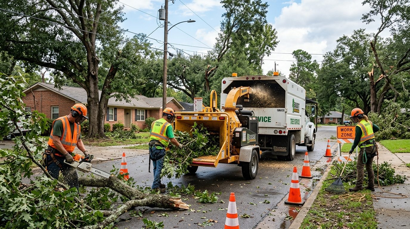 Commercial stump grinding and wood debris clearance crew in McKeesport PA
